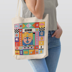 Πολύχρωμα Ζώδια - Δίδυμος (Τσάντα  Αγοράς)